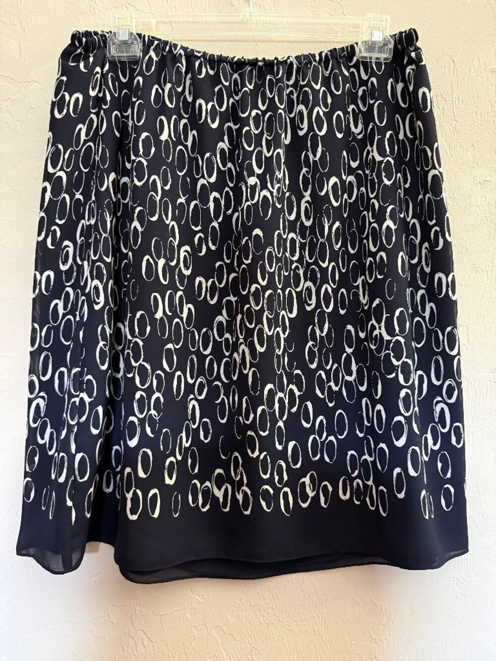 Elisabeth by Liz Claiborne NAVY Print Midi Skirt, size 16